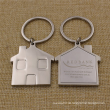 Promotion Geschenke Metal House geformt Schlüsselanhänger mit Laser Logo